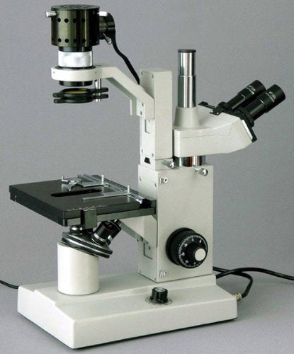 AmScope Digital Inverted Trinocular Microscope 40x-640x White