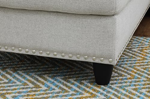 FANYE L-Shaped Modular Sectional Sofa Light Gray-a