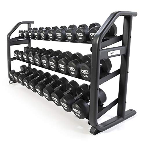 Power Systems Denali ProStyle Dumbbell Rack with Built-in Saddles - Reinforced Steel - Black Powder Coated