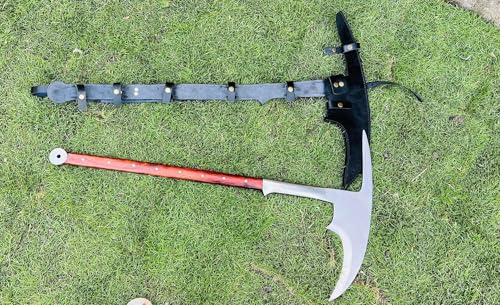 EGKH Custom Axe with Long Handle and Carbon Steel Blade Silver
