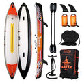 FunWater Inflatable Fishing Kayak 13’X33”X14” Portable Recreational Kayak Orange/White