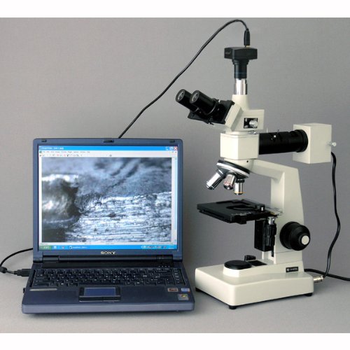 AmScope ME300T Trinocular Metallurgical Microscope 40X-400X Multicolor