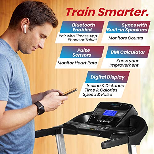 SereneLife Foldable Digital Home Gym Treadmill Black