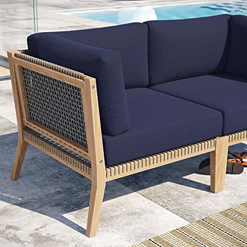 Modway Clearwater Loveseat Gray Navy