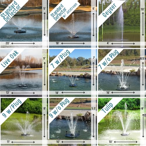 HALF OFF PONDS 1/2 HP Floating Fountain with Color Changing Lights