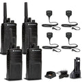 Motorola Solutions 4 x RMV2080 On-Site 2-Way Business Radio with 4 x HKLN4606 Remote Speaker Mic Black