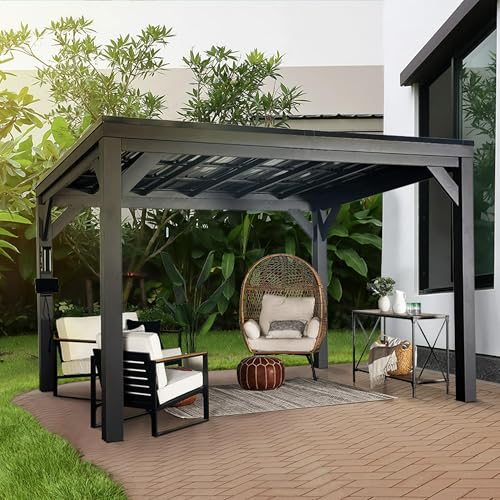 Backyard Discovery Stonebridge Galvanized Steel Outdoor Gazebo Pavilion Black