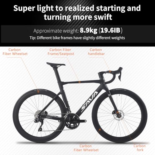 SAVADECK Carbon Road Bike Shimano 105 Di2 7170 Black