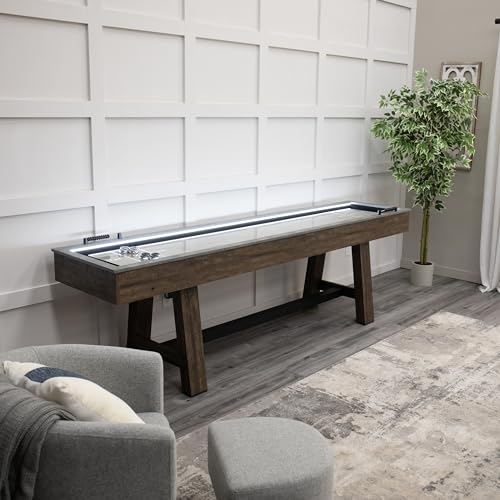 American Legend Stonebridge 9’ LED Light Up Shuffleboard Table with Bowling Stonebridge