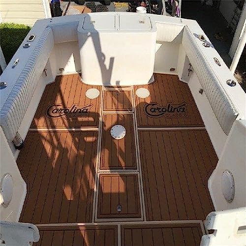 Valman Boat EVA Faux Teak Decking Floor Mat for 2000 Carolina Classic 25 Cockpit Pad - Color Options Available