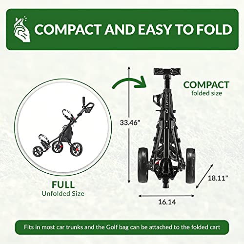 Caddytek CaddyLite 11.5 V3 Deluxe Golf Push Cart Black/Red