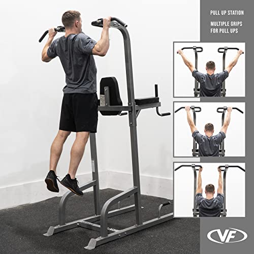 Valor Fitness Power Tower Dip Station Silver