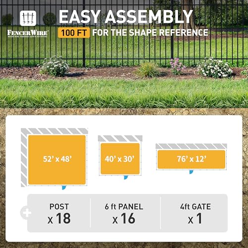 Fencer Wire 100FT Heavy Duty Pinnacle Fence Barrier Kit Black