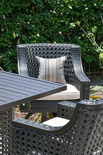 Bridgeton Moore Monterey Outdoor Pub Patio Bar Dining Set of 5 Black