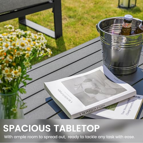 Sundale Outdoor Aluminum Patio Furniture Set, 4 Piece Modern Sectional with 6 Inch Cushion Grey
