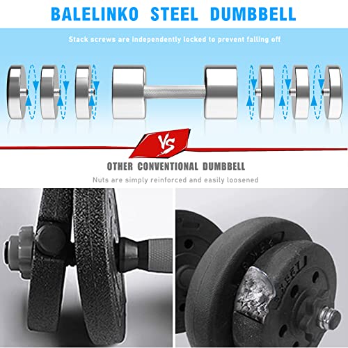 Balelinko Adjustable Chrome Dumbbell 55-85 lbs, Single