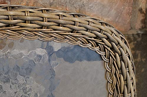 Tortuga Outdoor Rio Vista Bistro Set with Swivel Glider Chairs and Side Table Sandstone Wicker