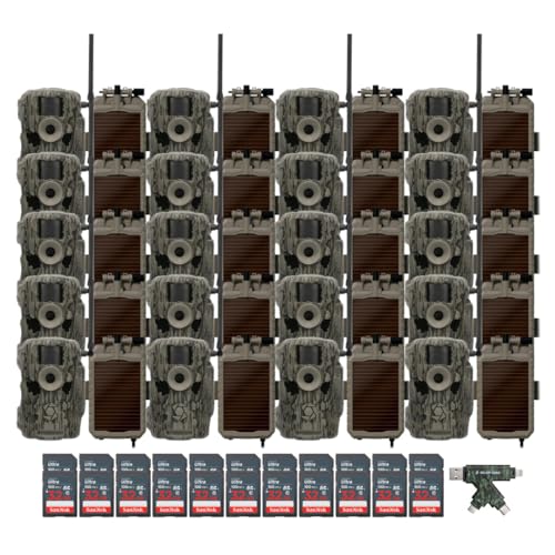 Stealth Cam 36MP Fusion Max Cellular Trail Camera 2-Pack with Solar Power Panel, Card Reader, and 32GB Memory Card Bundle