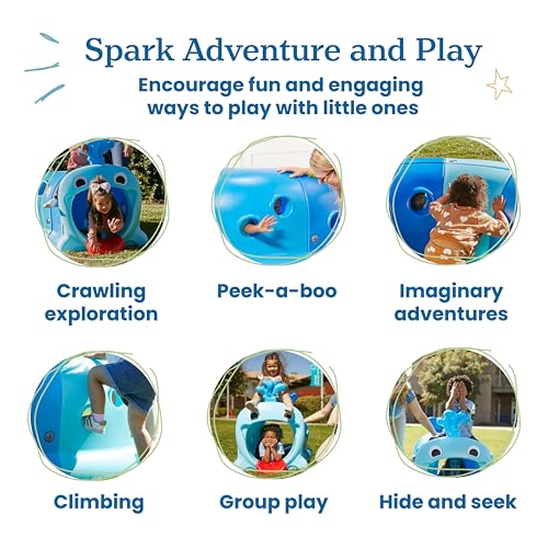 ECR4Kids Willow Climb-N-Crawl Whale Play Structure Jumbo Blue