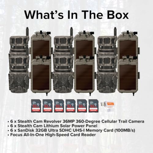 Stealth Cam Revolver 36MP Cellular Trail Camera Bundle with Solar Panel and Memory Card