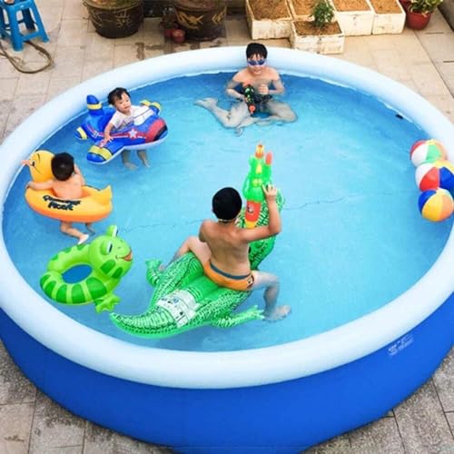 FFCJJDS Oversized Above Ground Inflatable Swimming Pool 15x4ft Blue