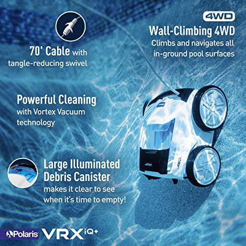 Polaris VRX iQ+ Smart Robotic Pool Cleaner with iAquaLink Control White
