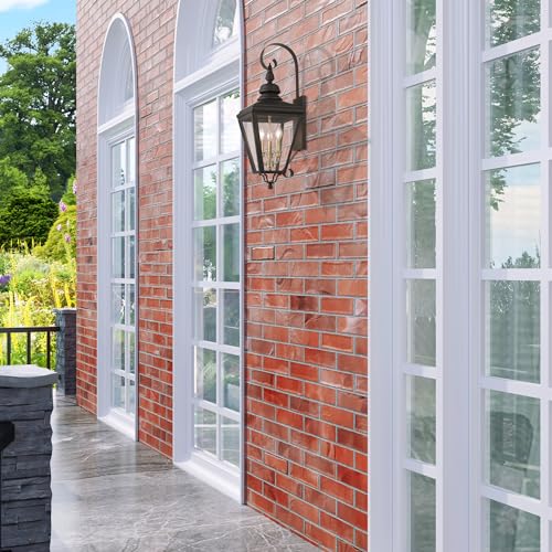 Livex 27373-07 Adams 3 Light Outdoor Wall Lantern Antique Brass/Brushed Nickel