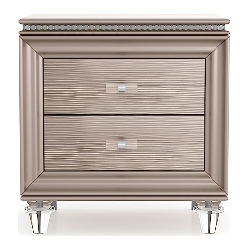 HOMES: Inside + Out Bence Modern Wood Kid Nightstand Rose Gold Pink