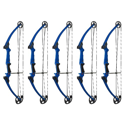 GENESIS Archery Compound Bow Adjustable Draw Length 15-30 Inches 10-20 lbs Left-Handed Blue
