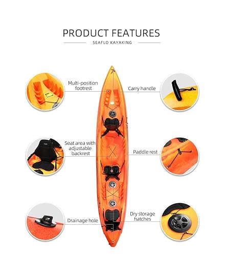 SEAFLO Premium Sit-on Kayak Yellow/Red 16' 2.4