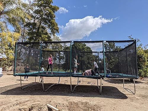 Galactic Xtreme Rectangle Trampoline 13x23 Gymnastics with Net Green