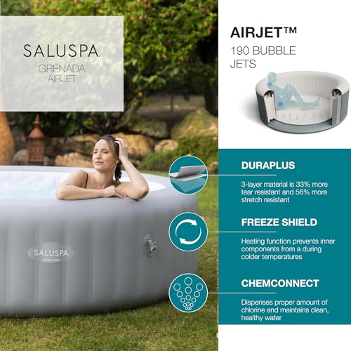Bestway SaluSpa Grenada AirJet Inflatable Hot Tub Gray