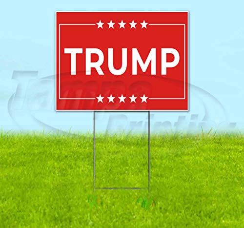 TampaPrinting Trump RED Yard Sign 18" x 24" with Metal Step Stake