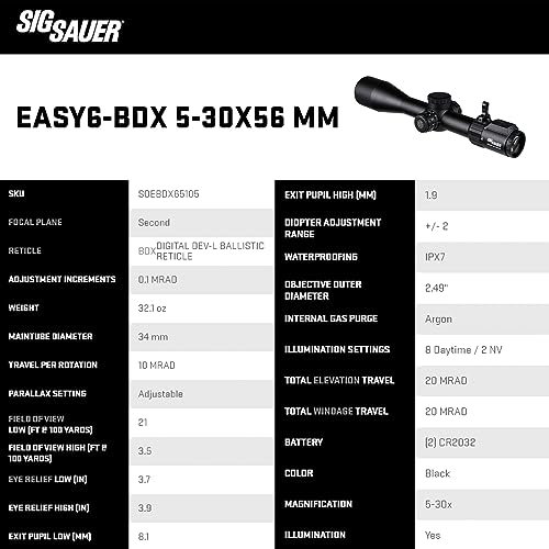 Sig Sauer Easy6-BDX Riflescope Black