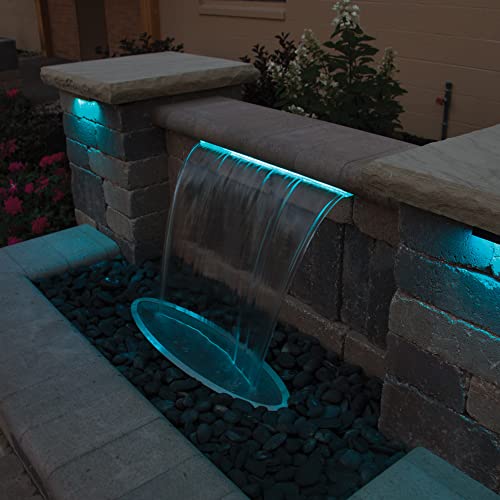 Atlantic Water Gardens Complete Sol White Colorfalls Lighted Falls Kit - 24" Spillway, Basin, Pump, Hose & Fittings