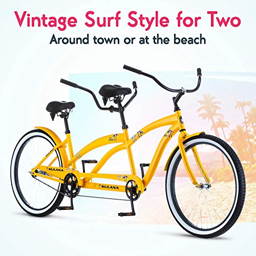 Kulana Lua Tandem Adult Beach Cruiser Bike Yellow