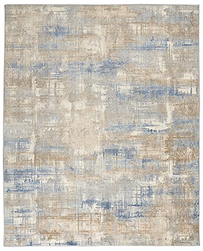 Calvin Klein Rush Blue/Beige 9' x 12' Modern Abstract Area Rug