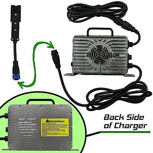 PowerStar 51V 105AH LiFePO4 Lithium Battery Replacement for ECO 48V 72AH Bundle + Charger Black