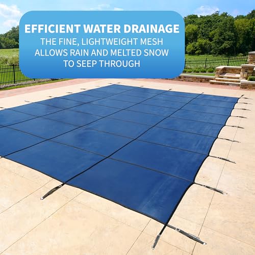 Blue Wave Rectangular In Ground Pool Safety Cover 20x40 Ft Blue
