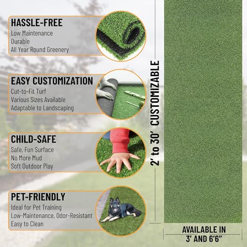 Ottomanson Artificial Turf Golf Hitting Mat Green