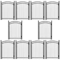 Fencer Wire Heavy Duty Flat Top X-Pattern Decorative Fence Gate Black 6FT x 4FT