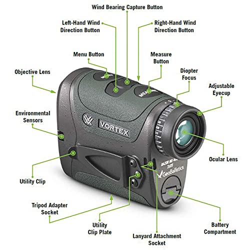Vortex Optics Razor HD 4000 Laser Rangefinder - Geoballistics Green