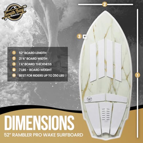 South Bay Board Co. Wakesurf Board Faux White/Gold