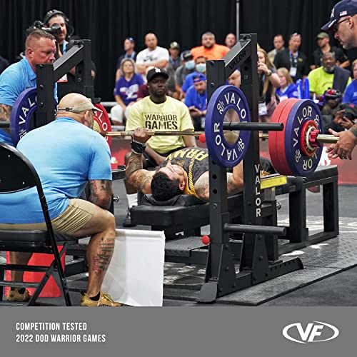 Valor Fitness Competition Bench Press Rack with Safety Spotter Bars Black