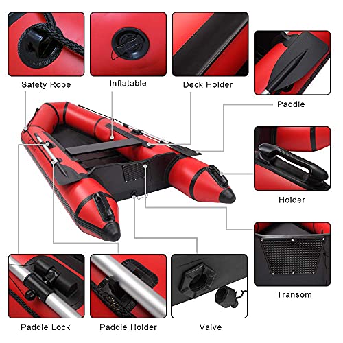 Generic Camping Survivals PVC Water Adult Assault Boat Red And Black