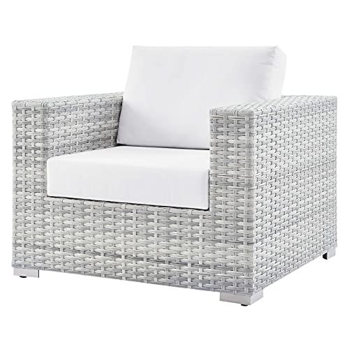 America Luxury - Outdoor Lounge Sectional Sofa Chair Set Rattan Wicker Grey White