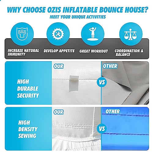 OZIS White PVC Inflatable Bounce House Castle 13x12x10FT with Blower