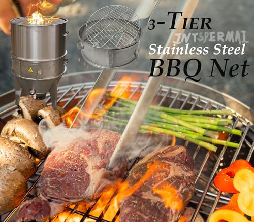 INTSUPERMAI 23.6'' Charcoal BBQ Roaster Grill Silver