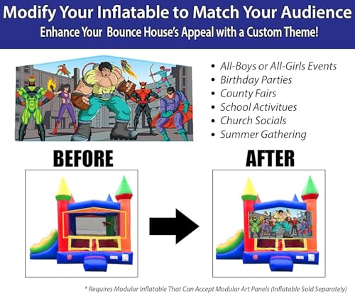 Pogo Bounce House Inflatable Castle Combo with Slide and Water Pool Rainbow