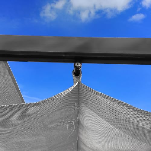 Paragon Outdoor 11’ x 16’ Florence Aluminum Pergola with Retractable Canopy Silver
